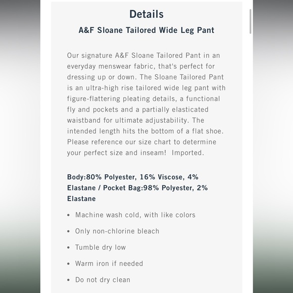 A&F Sloan Tailored Wide Leg Pant in Grey - Picture 10 of 11